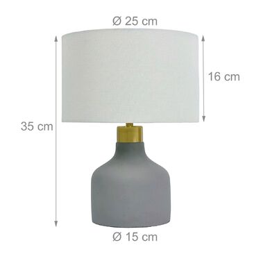 Лампа для столу Relaxdays з тканинним абажуром та бетонним основанням