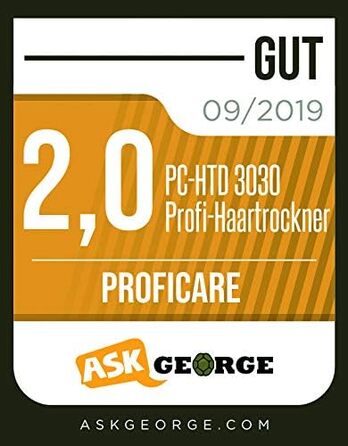 Професійний фен ProfiCare PC-HTD 3030, в т.ч. професійний об'ємний дифузор, 3 рівні температури/потужності, 2 рівні вентилятора, сенсорне керування датчиком, функція іонізації 330300 Синій/Чорний/Рожевий