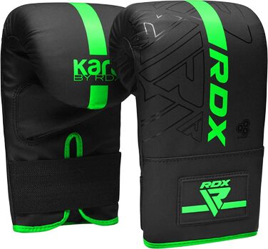 Боксерські рукавички RDX для тренувань з кікбоксингу і муай Тай, боксерські рукавички зі шкіри Майя хід Кара для бойових мистецтв, спарингу, боксу, ММА, перфораційні рукавички для фітнесу, перфорація, мішок з піском (багаторазовий) (зелений)