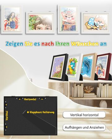 Рамка для дитячих малюнків Ciscle, A3, для творчості та робіт, з фронтальним відкриванням, 1 шт. (біла)