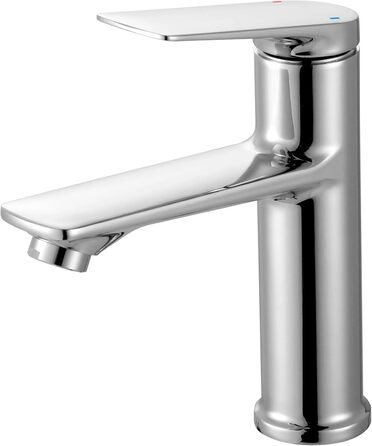 Змішувач для ванної кімнати, однорідний змішувач для раковини, хром, високий тиск, висота виливу 104 мм