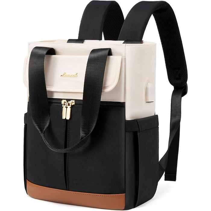LOVEVOOK Рюкзак для жінок, 13.3 дюйми: компактний міський рюкзак, сумочка, елегантна сумка через плече, водонепроникний, для ноутбука, бежевий, чорний, коричневий