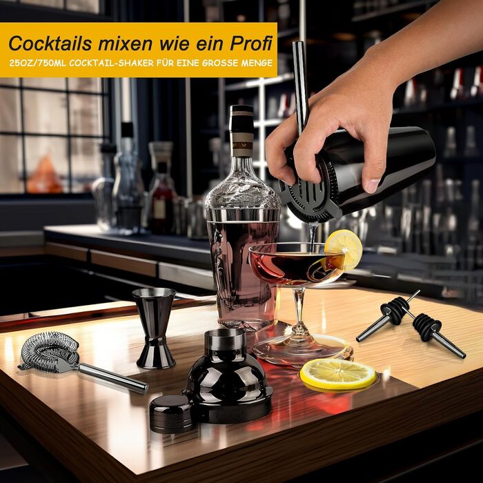 Набір шейкер для коктейлів Barkeeper Set: професійний барний інструмент з аксесуарами, нержавіюча сталь, подарунок для дому та чоловікам
