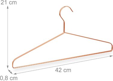 Вішалки Набір з 12 шт. , для сорочок, курток і брюк, компактні, металеві, 42 см, мідь