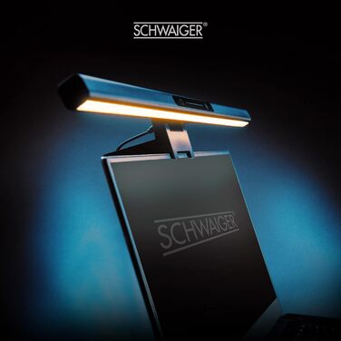 LED лампа на монітор Schwaiger з USB-C, сенсорне керування, 1,5м кабель, для дому, офісу та ігор