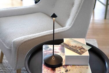 Zafferano Pina Pro: Бездротова LED-лампа для дому та саду з сенсорним керуванням, 2700K, темно-сіра