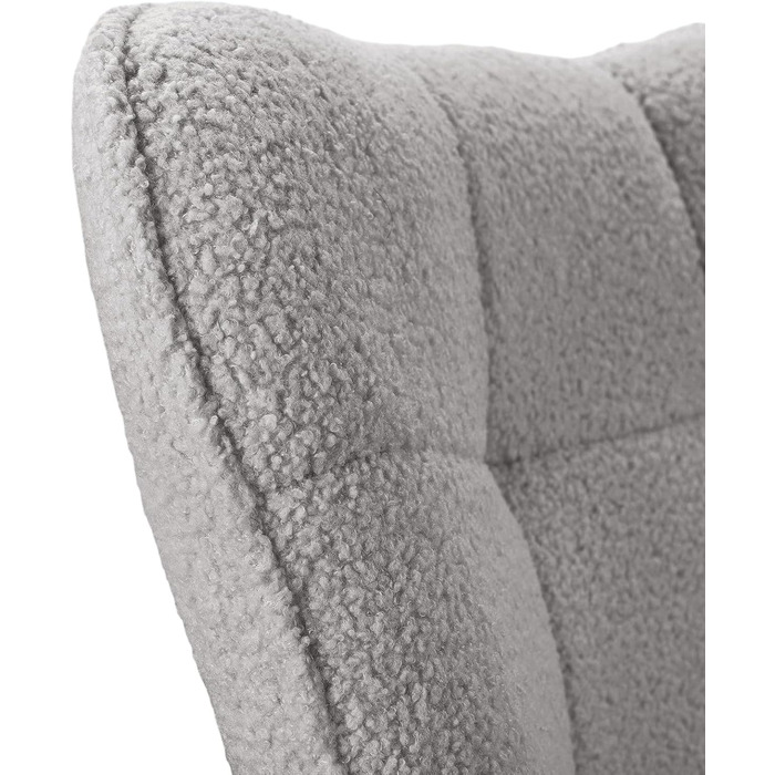 Крісло-гойдалка Liuyoyo з високою спинкою, м'яке крісло з оббивкою, для спальні, офісу, читання, сучасний дизайн (Рожевий, Світло-сірий)