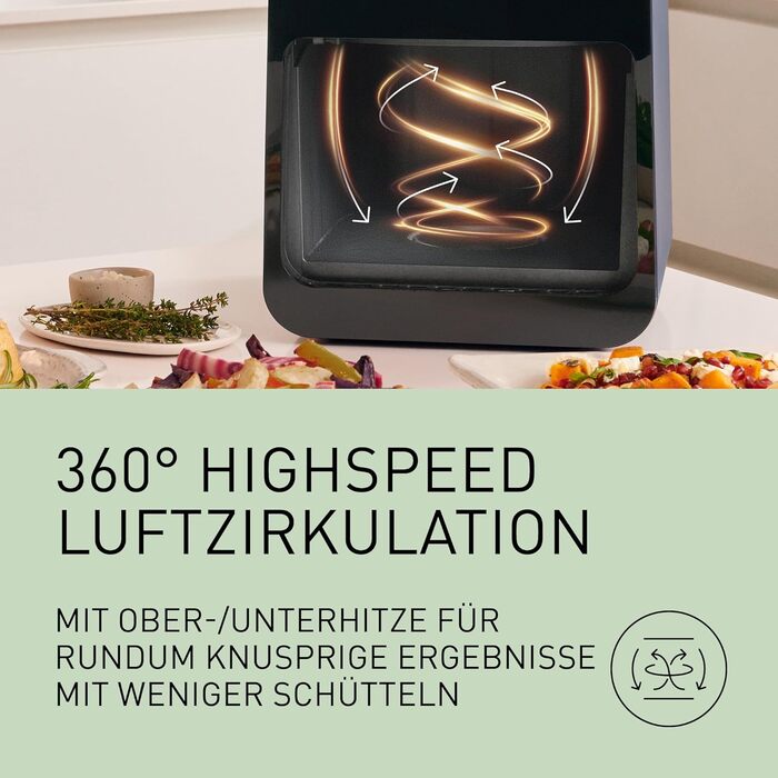 Фритюрниця повітряна Panasonic NF-CC500SXE 6 л, сіра, з вікном, 80-200°C, 11 програм, LCD-дисплей, ETM Award 2024