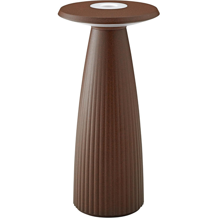 LED-лампа SIGOR Nuflair з вазою для квітів - бездротова, диммувана, для дому та саду, IP54, 24 см, 12 годин роботи, колір: іржаво-коричневий