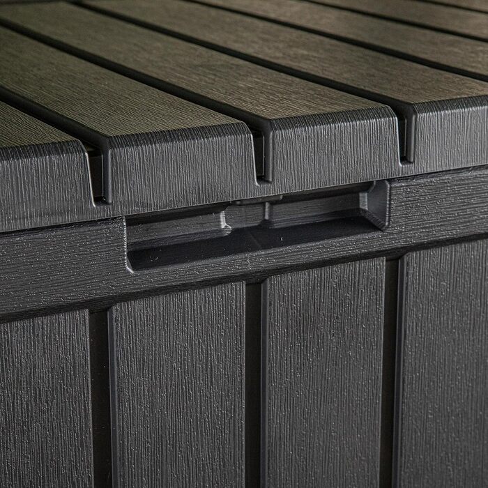 Садова скриня Koll Living Kentwood 190л з сидінням, антрацит – водонепроникний бокс для зберігання садових речей та іграшок