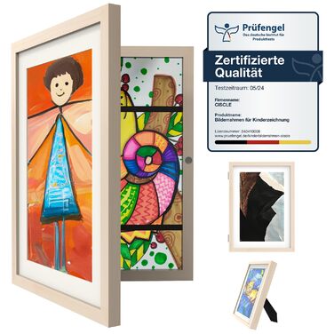 Рамка для дитячих малюнків Ciscle A4, 2 шт., дерев'яна, з фронтальним завантаженням, для школи та дому