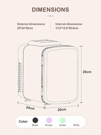 Міні-холодильник Reemix 4L/6 банок, портативний, для косметики, напоїв, їжі, чорний