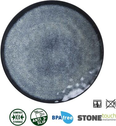 Набір посуду для кемпінгу Brunner Outdoor in Motion Melamin | 8 предметів (тарілки, миски, чашки) для 1-2 осіб | Tête a Tête Venetian | Зручний, міцний, антиковзний