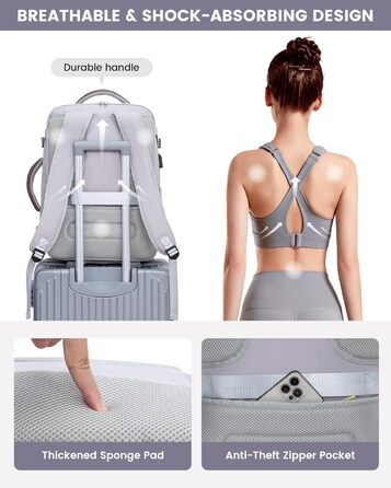 Рюкзак LOVEVOOK для ручної поклажі 40L: жіночий, для подорожей, з відділенням для ноутбука 17.3