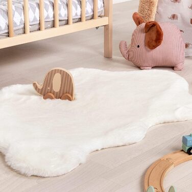 ФРААІ Дитячий килим Home & Living - Huggy Sheep Taupe - 55x80см - Монохромний, Тваринний - Сучасний - Дитяча кімната, Дитяча кімната - Хлопчики - Дівчатка - Килим (55 x 80 см, Білий)