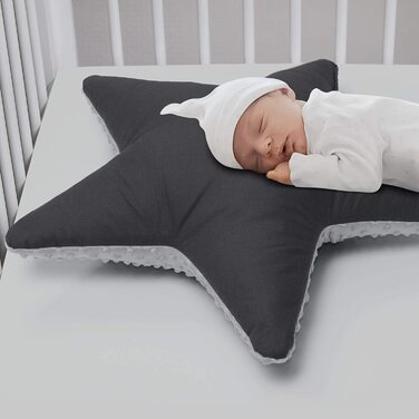 Набір подушок Amilian 3 x декоративна подушка у вигляді зоряної Хмари, декоративна подушка у вигляді зірочок для дитячої кімнати, дитяча декоративна подушка з начинкою для дивана в спальні, дитяче ліжечко для дівчаток і хлопчиків (антрацит)