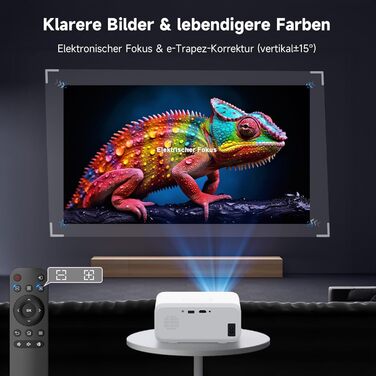 Міні проєктор VISULAPEX V3PRO: 12000LM, 1080P, WiFi, 5G, Zoom, для телефону, TV Stick, X-Box, ноутбука, білий