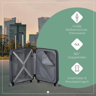 Набір валіз Travelite 3 шт. з жорстким корпусом (L/M/S), 4 колеса, City, валіза ручної поклажі S, валізи-ролери з антицарапинним покриттям, TSA замок + розширюваний клапан (окрім розміру S), Набір валіз-ролерів (L/M/S) Marine