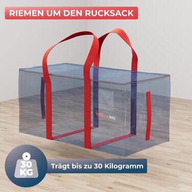 Пластикові пакети для зберігання WRAPPYBAG 4 Pack XXL - міцні, водонепроникні, з посиленими ручками, 75x36x38 см, сині