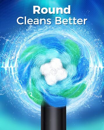 Електрична зубна щітка Rotierende для дорослих з 8 насадками, 4 режимами чищення, акумулятором на 60 днів та смарт-таймером 2 хв - професійна електрична зубна щітка (чорна)