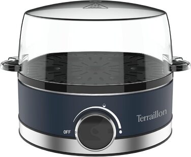 Електричний яйцеварка TERRAILLON New Moon, 7 яєць, 410 Вт, таймер, нержавіюча сталь, блакитний