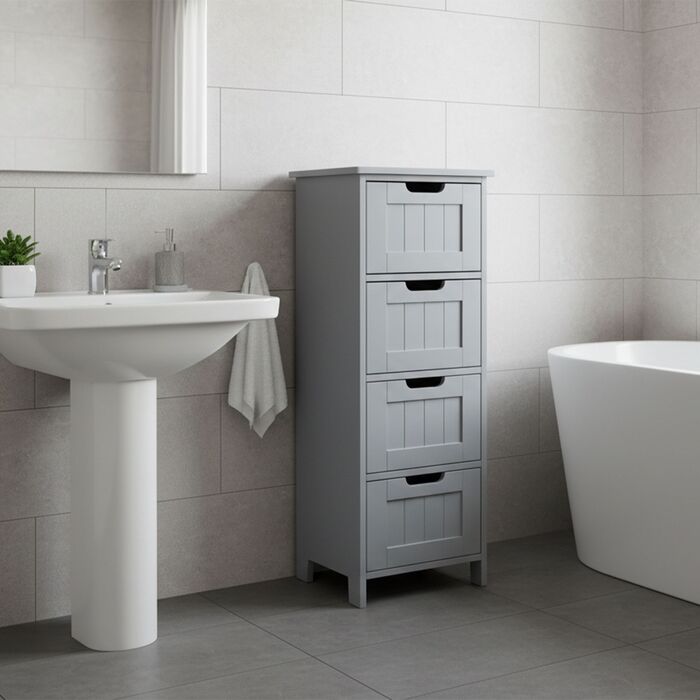 Шафка для ванної кімнати Relaxdays з 4 висувними ящиками