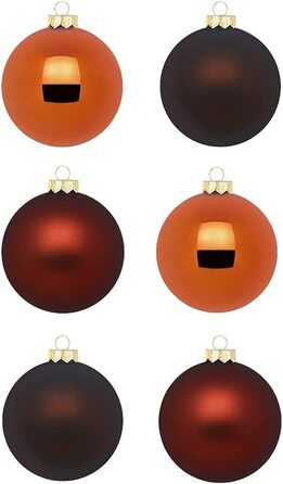 Інге скляні різдвяні кулі / красиві скляні ялинкові кулі / 30 куль в картонній коробці ялинкові прикраси ялинкові прикраси ялинкові кулі (блискучі каштанові / коричнево-помаранчеві)