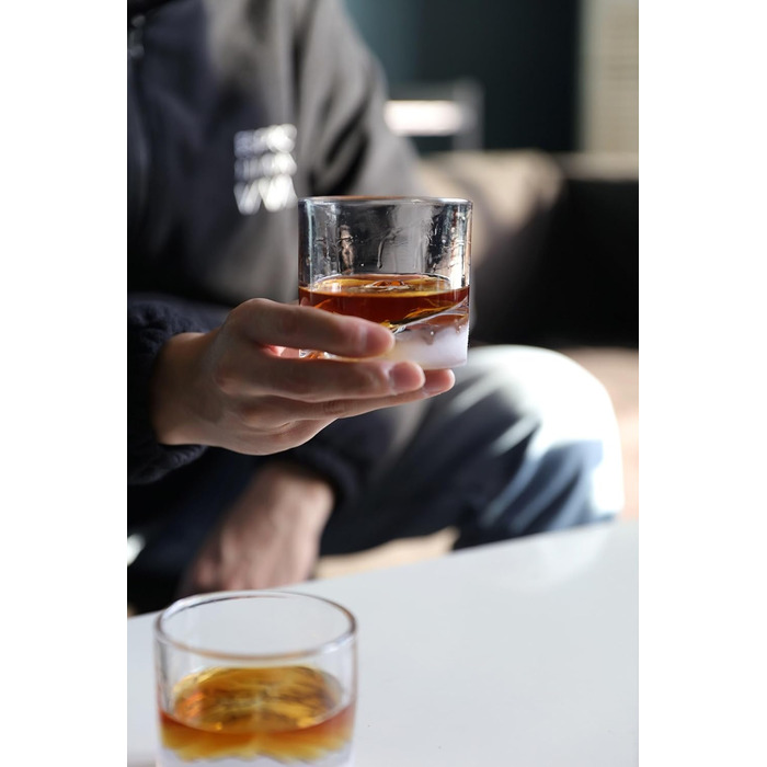 Набір склянок для віскі LIITON American Peaks Kristall, 4 шт., 300 мл, місткі, для заморожування, ідеальний подарунок для чоловіків