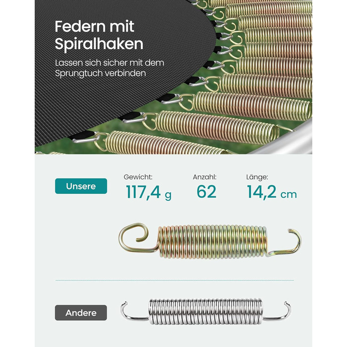 Батут SONGMICS для дітей вуличний Ø305 см з захисною сіткою та драбиною, чорний