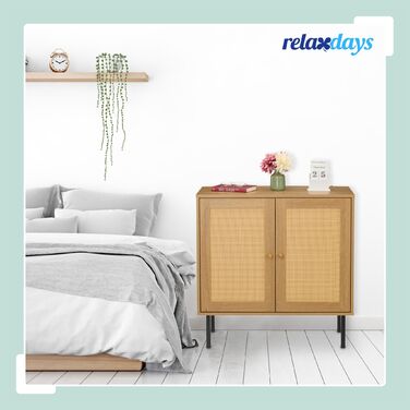 Комод Relaxdays з 2 дверцятами, з імітацією ротангу