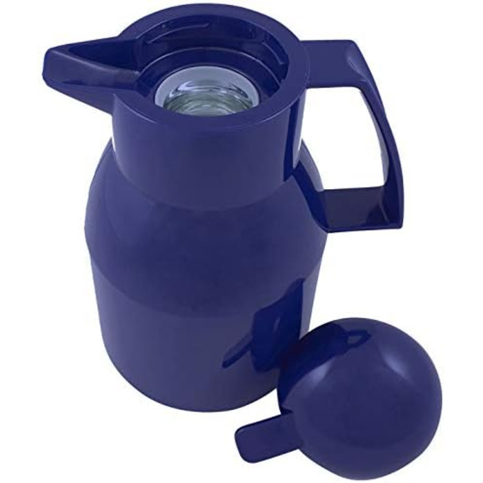 Термос Helios Top Push з нержавіючої сталі, 1 літр, темно-синій