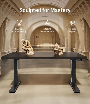 Регульований стіл MAIDeSITe S2 Pro 160x80 см: електричний, з захистом від зіткнень, чорний