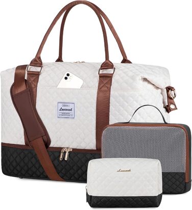 Жіноча дорожня сумка LOVEVOOK Велика ручна поклажа Weekender Travel Duffle Clinic Bag Set M-3 шт. бежевий