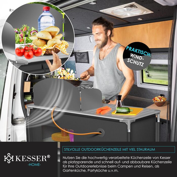 Кухонний бокс KESSER для кемпінгу F4 Anthrazit з алюмінієвою рамою та сумкою для перенесення