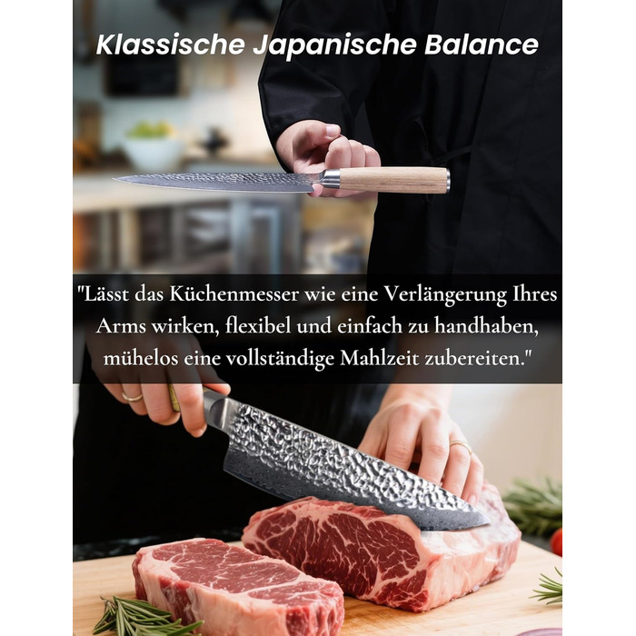 Японський ніж Сантоку 18 см з VG-10 сталі Дамаск, професійний кухонний ніж, ідеальний для дому та як подарунок