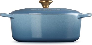 Le Creuset Signature Чавунна сковорода-жаровня з кришкою, овальна, 31 см, 8.9 л, для всіх типів плит, включаючи індукцію, колір Kirschrot