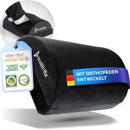Підставка для ніг під стіл Healthfix® Ergonomische Fußstütze | Регульована висота, з м'якою підкладкою | Для офісу та дому, чорна