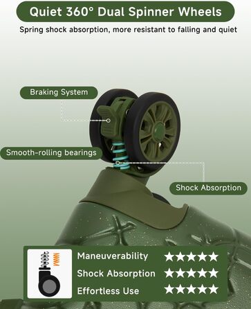 Набір валіз Sea Choice: 3 валізи з жорстким корпусом, розширювані, на 4 колесах, легкі, з TSA замком (зелений, ручна поклажа 20 дюймів)