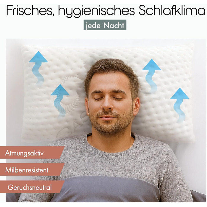 Ортопедична подушка Blumtal з Memory Foam для підтримки шиї, 70x36x11 см, знімний чохол, сертифікат Oeko-TEX®