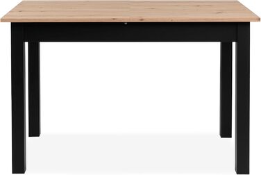 Столовий стіл Esszimmertisch Crawley III Sonoma Eiche 120 см - розсувний, кутовий, з висувною частиною, колір Artisan / Чорний