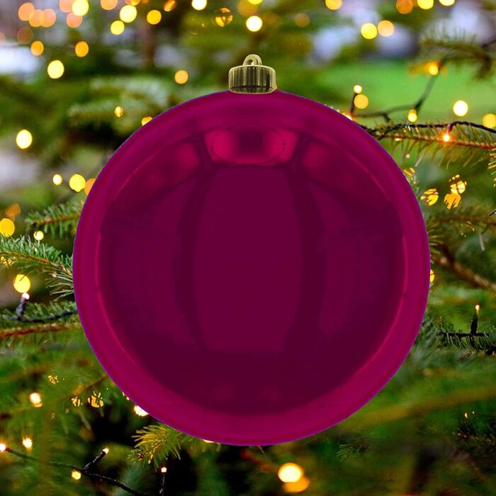 Різдвяні кулі вуличні ялинкові кулі, морозостійкі і атмосферостійкі (кулька діаметром 20 см - , винно-червоний)