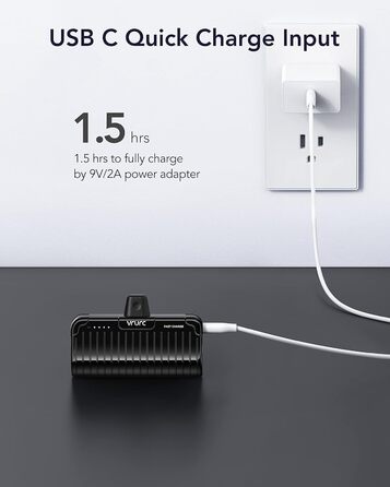 Швидкий зарядний пристрій для смартфонів USB C, компактний і потужний, 20W PD Mini PowerBank 5000mAh