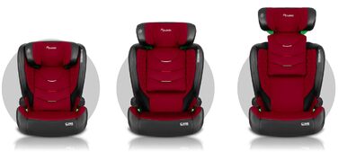 Автокрісло Nukido 15-36 кг для дітей 4-12 років ISOFIX, регулювання підголівника та нахилу, Louis (Червоний)