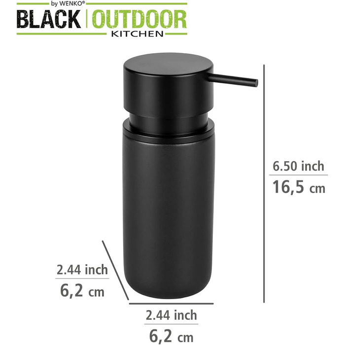 Дозатор для мила Silo Black, 250 мл, 6,2 х 16,5 см