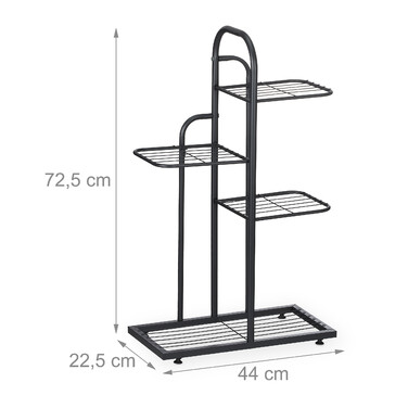 Підставка для чорних рослин Relaxdays на 4 полиці