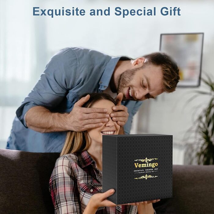 Подарунковий набір для коктейлів 20 предметів: шейкер, стійка акрилова 360°, мірний стакан, барний набір 750 мл, нержавіюча сталь