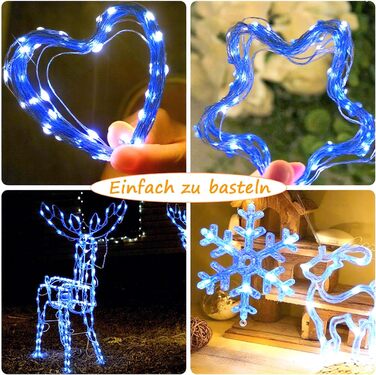 Ланцюжок прикрас LED 100 шт., 10 м, 8 режимів, пульт, таймер, тепле біле світло, диммування, вологостійкий, для дому та саду