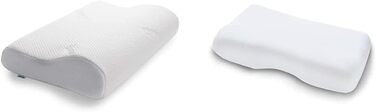 Подушка TEMPUR Original Memory Foam: ергономічна підтримка шиї для тих, хто спить на боці та на спині, білий колір (Jr (40 x 26 x 7/4 см), комплект з чохлом)