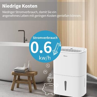 SHINCO 30L Електричний Зволожувач Повітря з Wi-Fi, для 105 м³, Автоматичний перезапуск, Таймер 24h, Фільтр Активне Вугілля, Безперервний Відлив SDZ1-30D