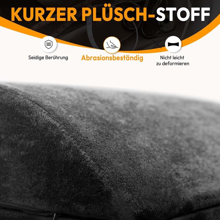 Підставка для ніг під стіл Dowinx, регульована висота, знімний чохол, зручна підставка для офісу, авто, дому (3 шари, чорний)